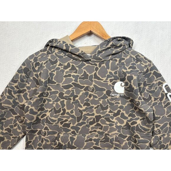 Carhartt Boys Long Sleeve Camo Graphic Sweatshirt Hoodie Logo Kids Size Medium - Picture 4 of 6
